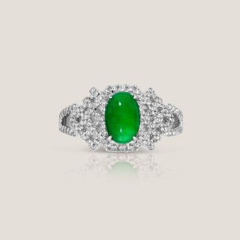 natural jadeite and diamond ring