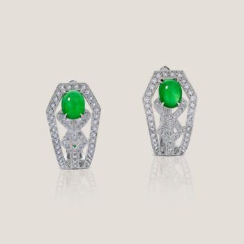 natural jade and diamond earrings