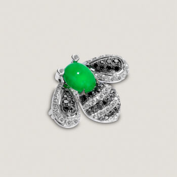 natural untreated bee jadeite brooch