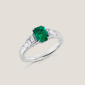 natural emerald ring Muzo green Colombian platinum diamond