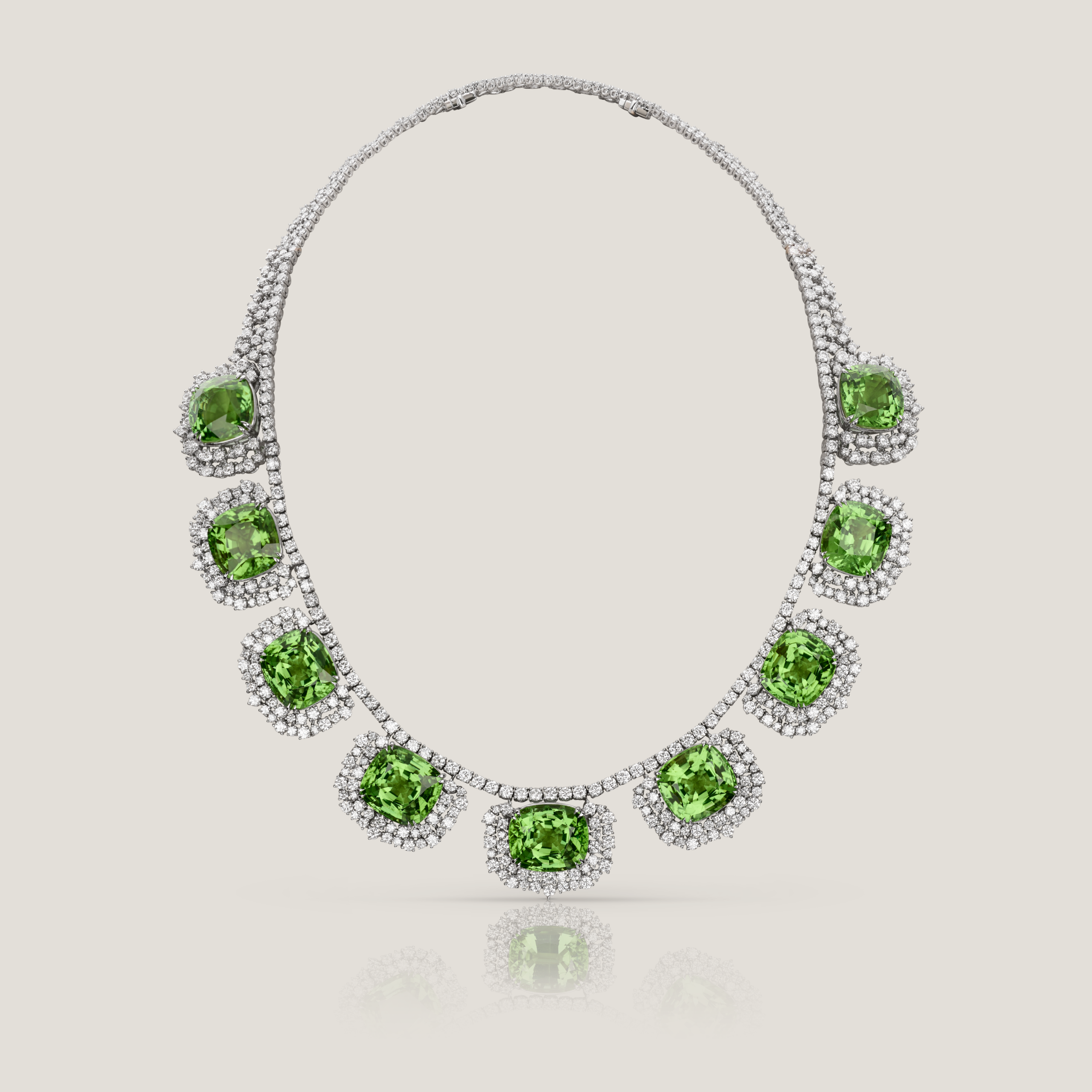 Natural Peridot and Diamond Necklace Natural Peridot and Diamond Necklace